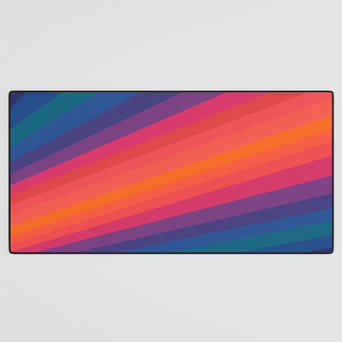 Sacred Geometric Stripes: Retro 80s Edition Desk Mat Gallery Image 3
