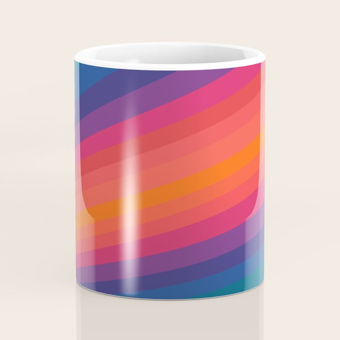 Sacred Geometric Stripes: Retro 80s Edition Coffee Mug Gallery Image 4