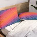 Sacred Geometric Stripes: Retro 80s Edition Pillow Sham Gallery Image 2