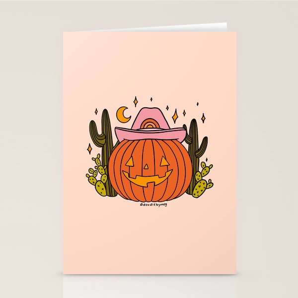 Cowboy Pumpkin Stationery Card Gallery Image 1