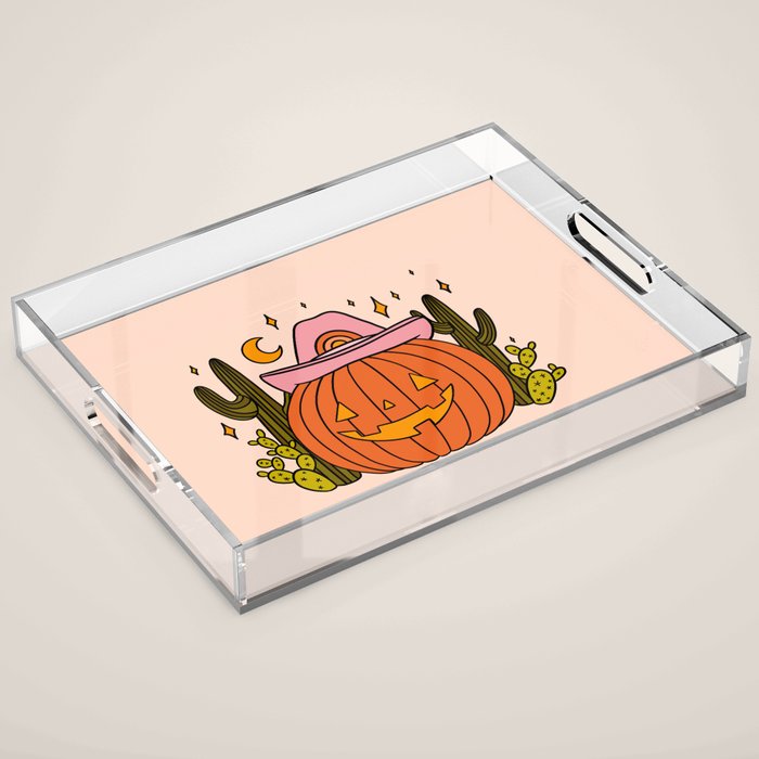 Cowboy Pumpkin Acrylic Tray Gallery Image 1