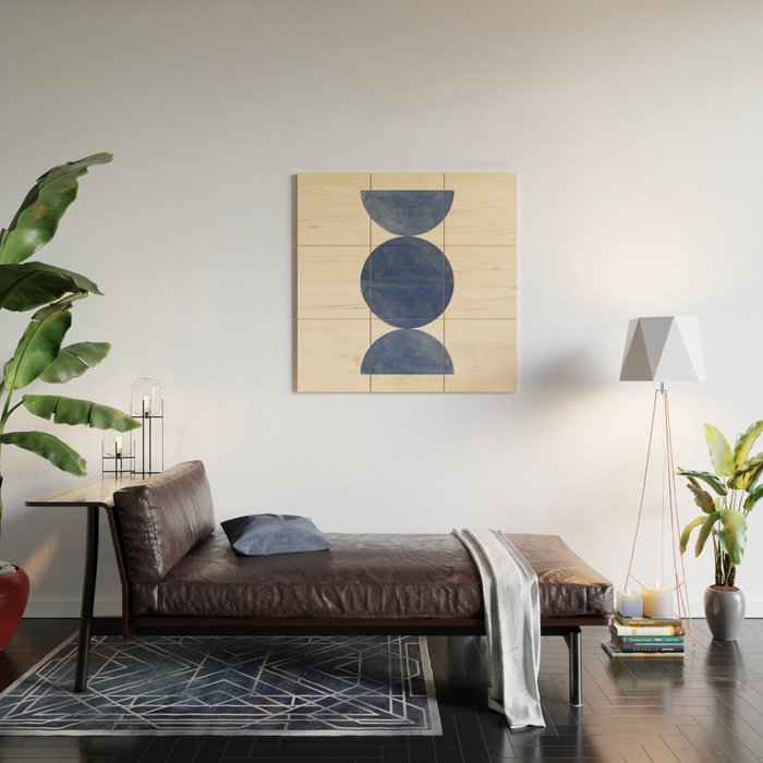 Mid Century Modern Minimalist  Wood Wall Art Gallery Image 2