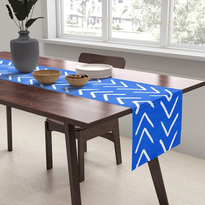 Mudcloth 01: Navy Blue Edition Table Runner Gallery Image 2