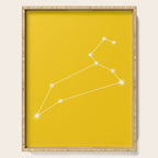 Leo Zodiac Star Constellation Line Art Bright Yellow Serving Tray Gallery Image 1