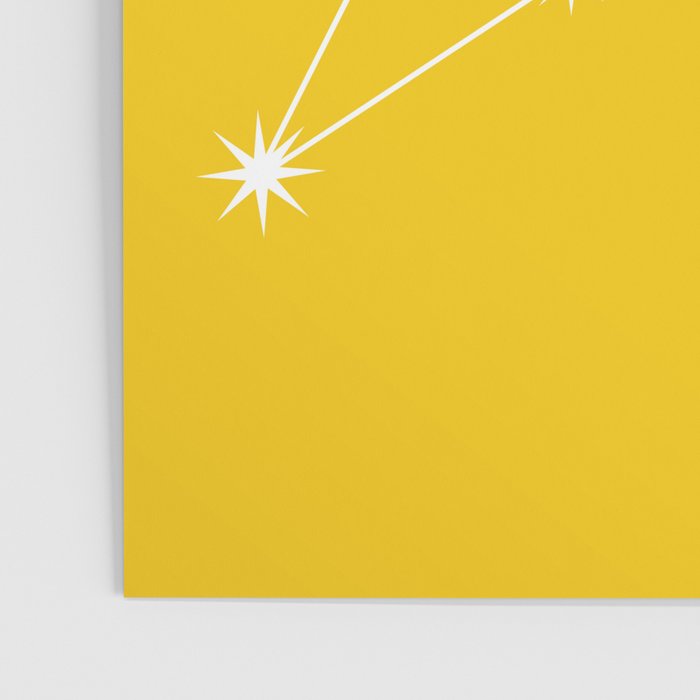 Leo Zodiac Star Constellation Line Art Bright Yellow Poster Gallery Image 3