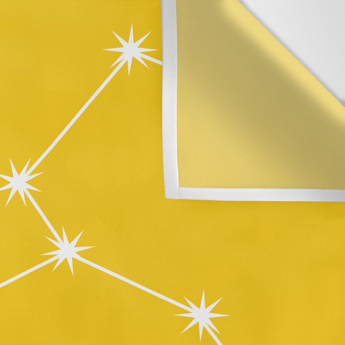 Leo Zodiac Star Constellation Line Art Bright Yellow Wall Tapestry Gallery Image 3