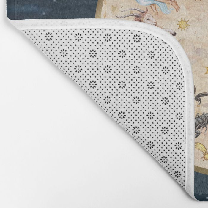 Vintage Astrology Zodiac Wheel Bath Mat Gallery Image 2