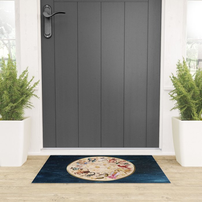 Vintage Astrology Zodiac Wheel Welcome Mat Gallery Image 3