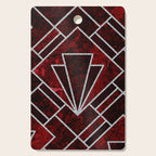 Red Ruby Art Deco Pattern Cutting Board Gallery Image 1