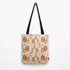 Orange Alien Abduction Toile De Jouy Pattern Tote Bag Gallery Image 2