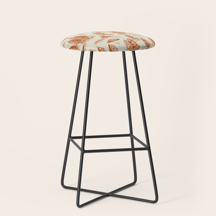 Orange Alien Abduction Toile De Jouy Pattern Stool Gallery Image 1