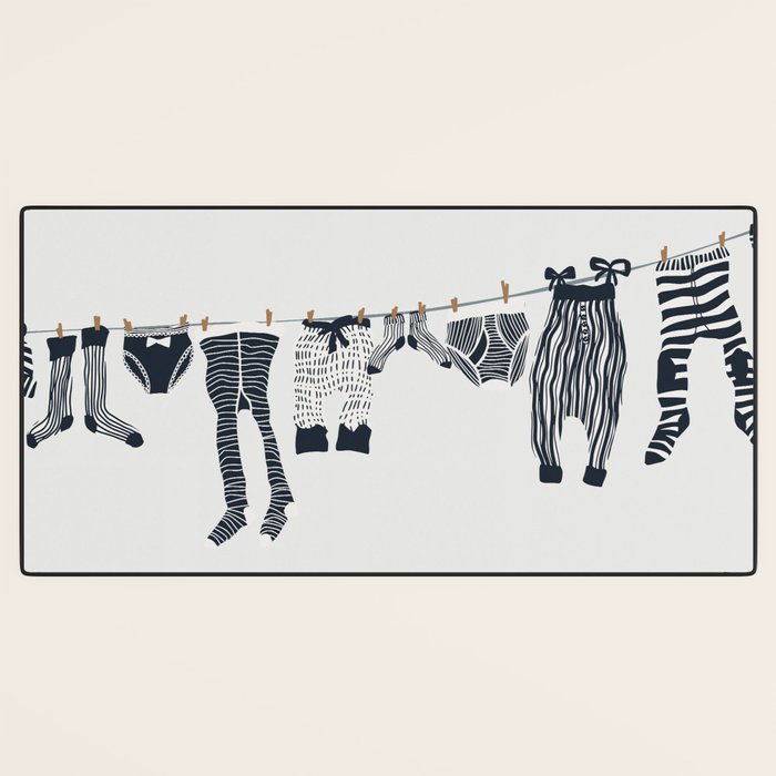 Hang out in laundry room Illu denim Desk Mat Gallery Image 3