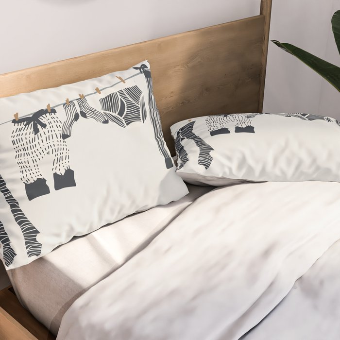 Hang out in laundry room Illu denim Pillow Sham Gallery Image 2