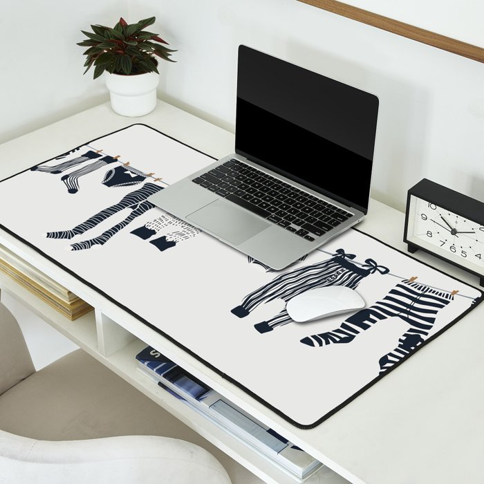 Hang out in laundry room Illu denim Desk Mat Gallery Image 2