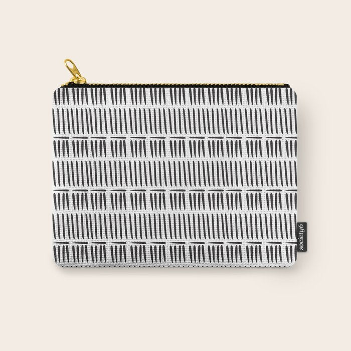 Black & White Stripe Pattern - white background Carry All Pouch Gallery Image 1