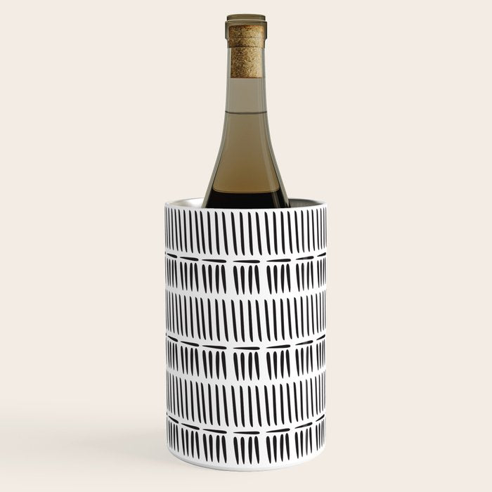 Black & White Stripe Pattern - white background Wine Chiller Gallery Image 3