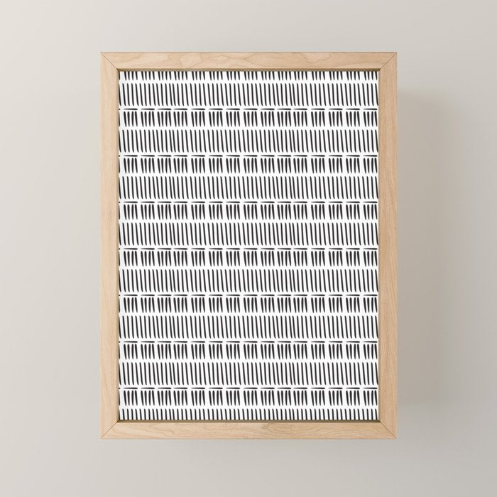 Black & White Stripe Pattern - white background Mini Art Print Gallery Image 1