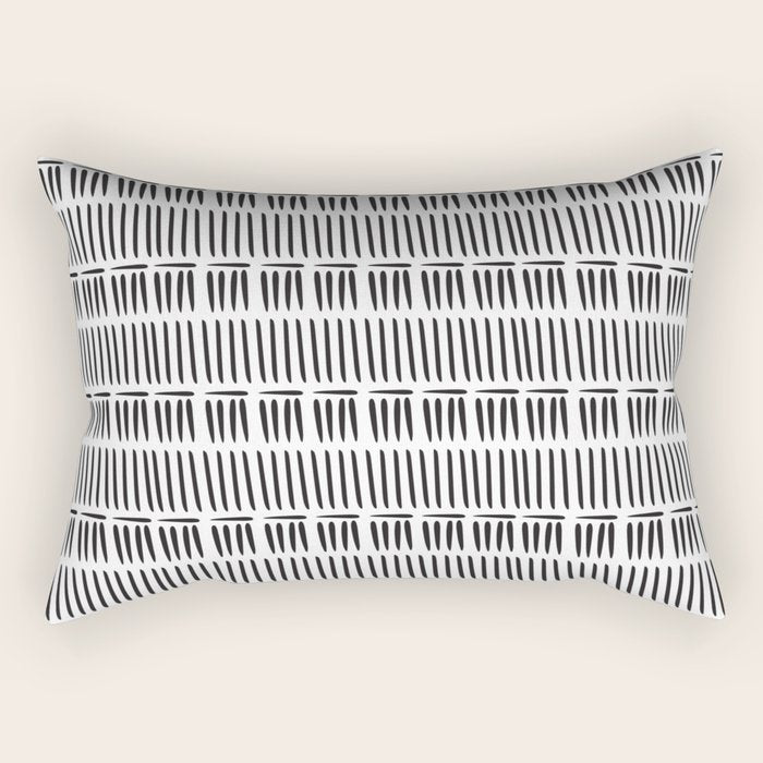 Black & White Stripe Pattern - white background Rectangular Pillow Gallery Image 1