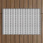 Black & White Stripe Pattern - white background Outdoor Rug Gallery Image 1