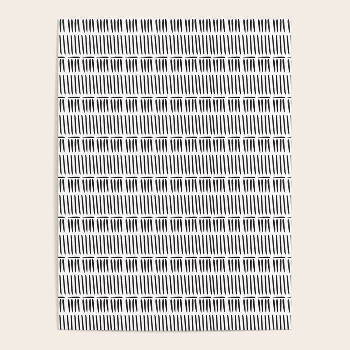 Black & White Stripe Pattern - white background Poster Gallery Image 4
