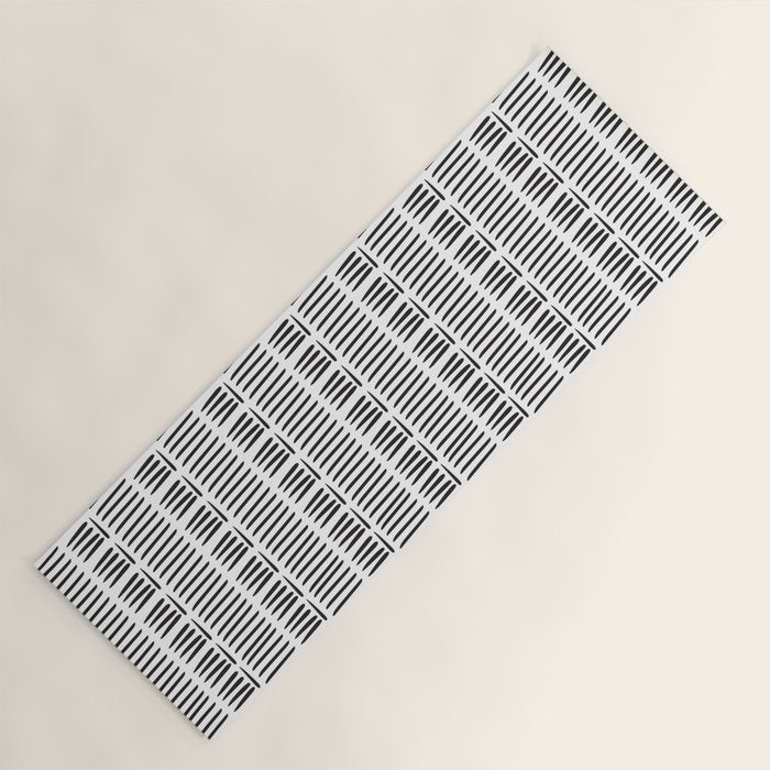 Black & White Stripe Pattern - white background Yoga Mat Gallery Image 1
