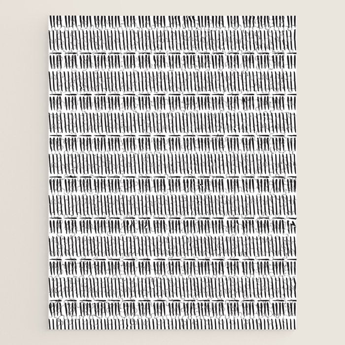 Black & White Stripe Pattern - white background Jigsaw Puzzle Gallery Image 1