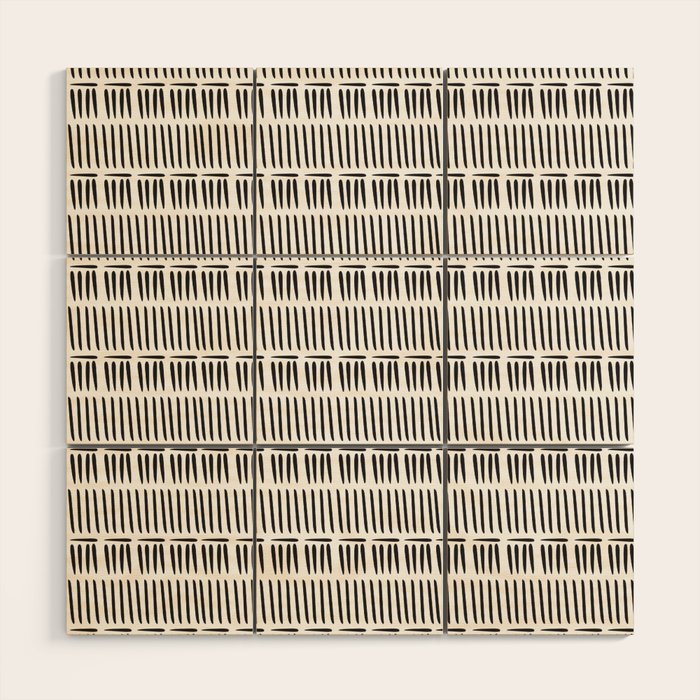 Black & White Stripe Pattern - white background Wood Wall Art Gallery Image 1