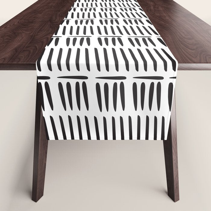 Black & White Stripe Pattern - white background Table Runner Gallery Image 1