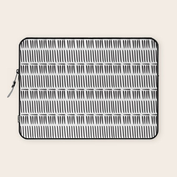 Black & White Stripe Pattern - white background Laptop Sleeve Gallery Image 1