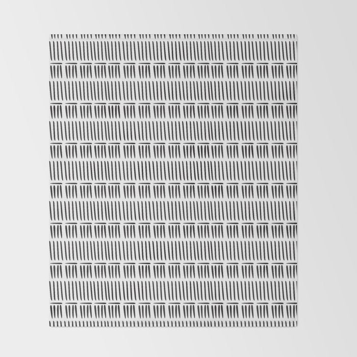 Black & White Stripe Pattern - white background Throw Blanket Gallery Image 2