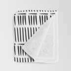 Black & White Stripe Pattern - white background Throw Blanket Gallery Image 3