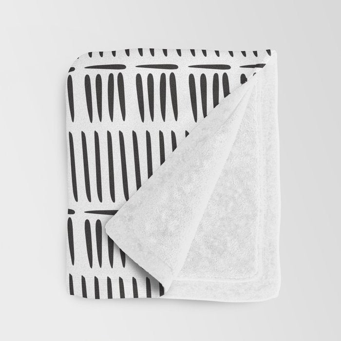 Black & White Stripe Pattern - white background Throw Blanket Gallery Image 3