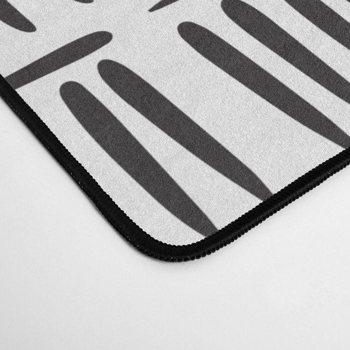 Black & White Stripe Pattern - white background Desk Mat Gallery Image 4