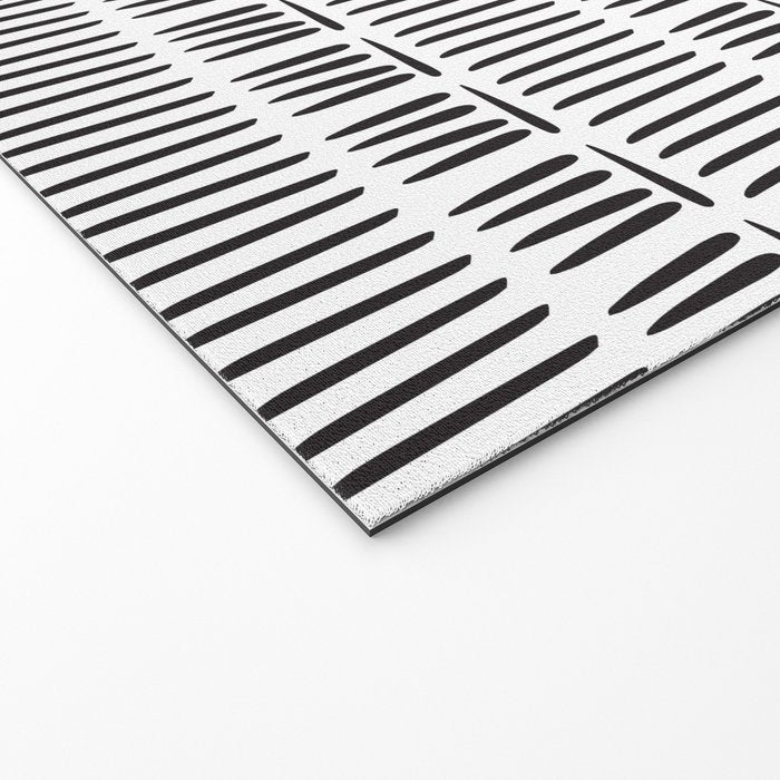 Black & White Stripe Pattern - white background Welcome Mat Gallery Image 2