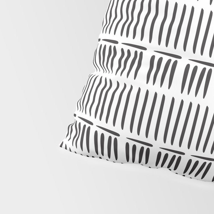 Black & White Stripe Pattern - white background Pillow Sham Gallery Image 4