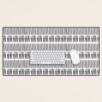 Black & White Stripe Pattern - white background Desk Mat Gallery Image 1