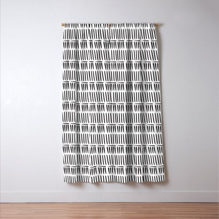 Black & White Stripe Pattern - white background Window Curtain Gallery Image 3