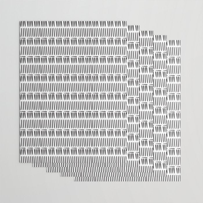 Black & White Stripe Pattern - white background Wrapping Paper Gallery Image 3