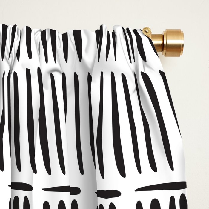 Black & White Stripe Pattern - white background Window Curtain Gallery Image 2