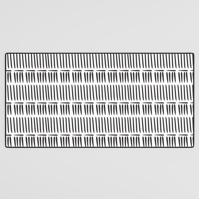 Black & White Stripe Pattern - white background Desk Mat Gallery Image 3