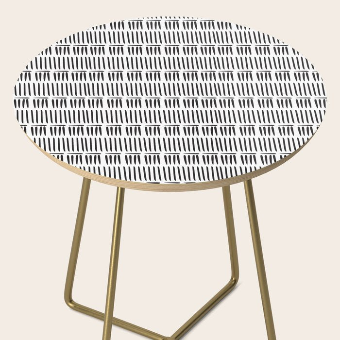 Black & White Stripe Pattern - white background Side Table Gallery Image 2