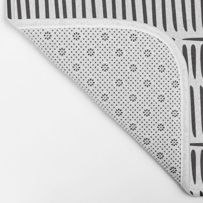 Black & White Stripe Pattern - white background Bath Mat Gallery Image 2