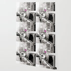 Perfect Pink Bubble Gum Llama taking a New York Taxi black and white photograph Wallpaper Gallery Image 2