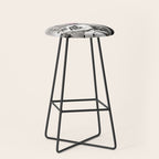 Perfect Pink Bubble Gum Llama taking a New York Taxi black and white photograph Stool Gallery Image 1