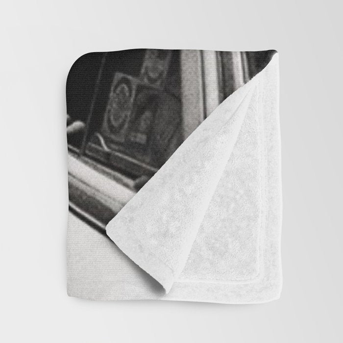 Perfect Pink Bubble Gum Llama taking a New York Taxi black and white photograph Throw Blanket Gallery Image 3