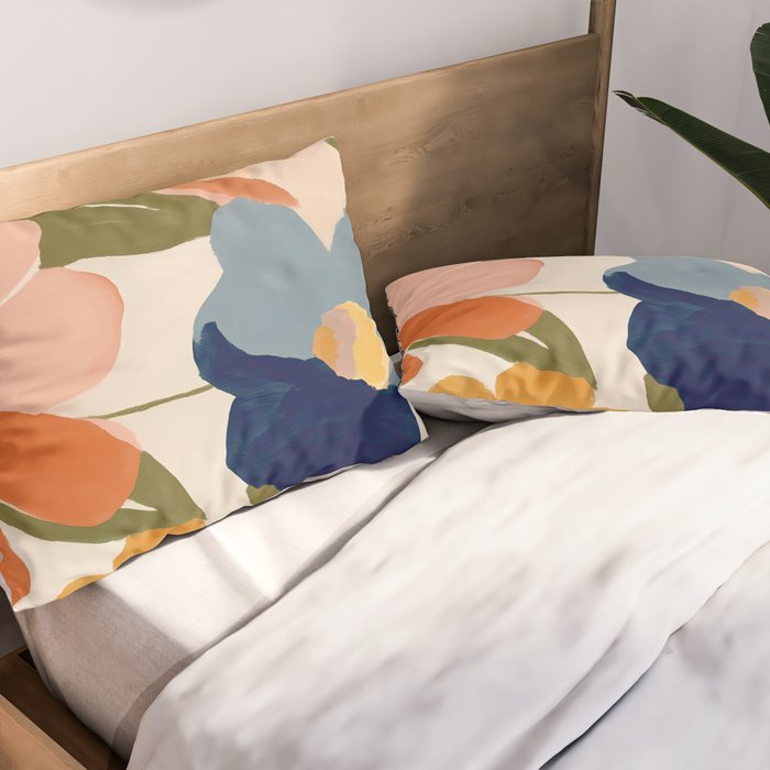 Soft Abstract Floral Garden II Pillow Sham Gallery Image 2