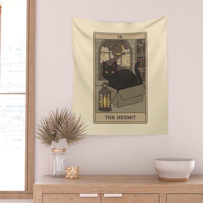The Hermit - Cats Tarot Wall Tapestry Gallery Image 2