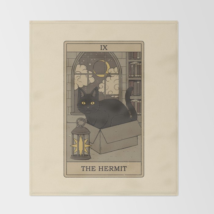 The Hermit - Cats Tarot Throw Blanket Gallery Image 2