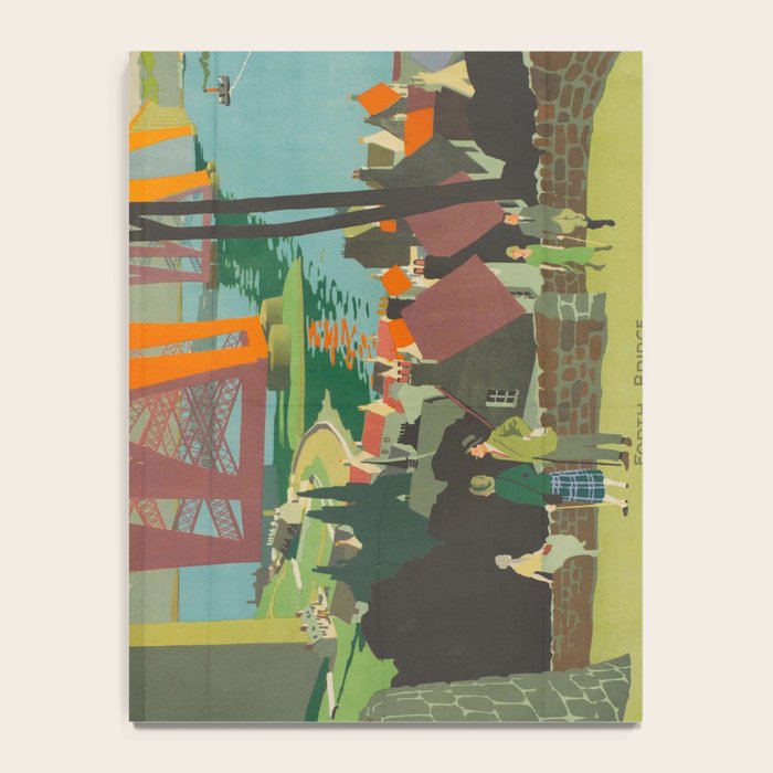 Mid Century Colorful Travel Posters Forth Bridge British Railways Notebook Gallery Image 4