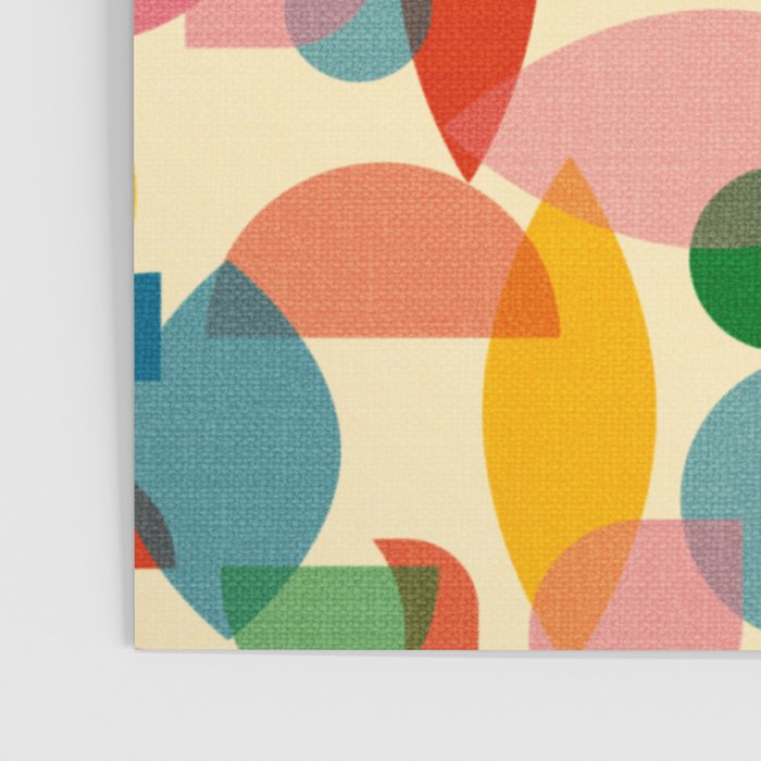Retro Abstract Geometric Pattern with Bright Colorful Shapes and Fabric Texture Poster Gallery Image 3